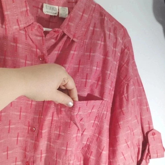 Vintage Gitano Button Down Shirt 100% Cotton Roll Tab Sleeve 24 44 Camp 24W - Picture 7 of 12